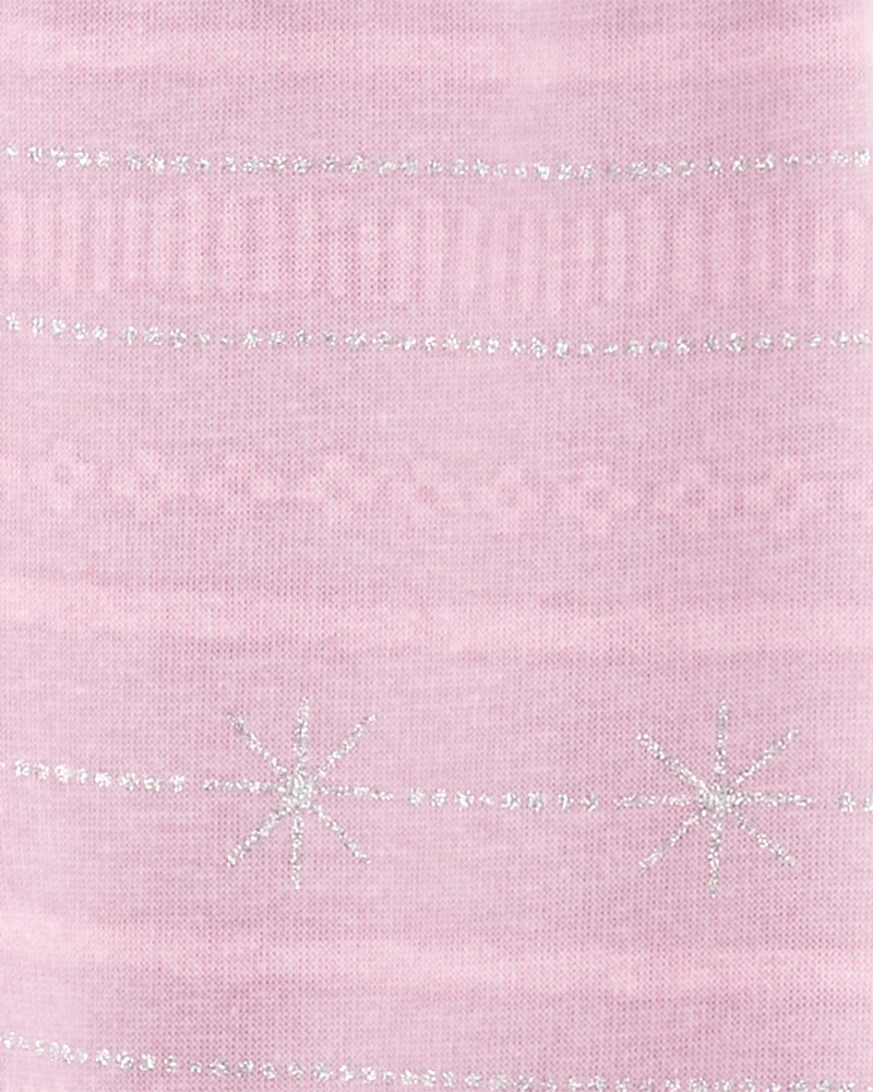 Baby Glitter Snowflake Cozy Fleece Leggings
