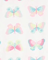 Kid Butterfly Print Snug Fit Cotton 4-Piece Pyjamas