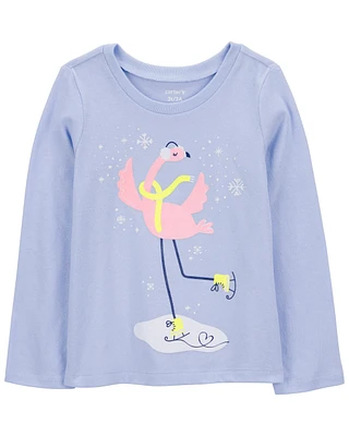 Toddler Flamingo Long-Sleeve Graphic Tee