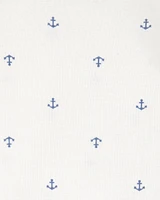 Baby 3-Piece Chambray Anchor Outfit Set - Blue