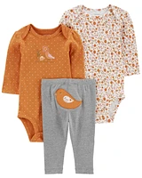 Baby 3-Piece Floral Bird Print Set