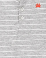 Baby 2-Piece Striped Bodysuit & Pull-On Short Set - Grey/Orange