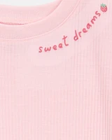 Kid Strawberry Print Loose Fit 2-Piece Pyjamas - Pink