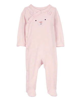 Baby Bear Snap-Up Cotton Sleeper Pyjamas