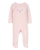 Baby Bear Snap-Up Cotton Sleeper Pyjamas