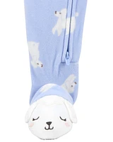 1-Piece Dog Fleece Footie Pyjamas