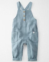 Baby Organic Cotton Gauze Overalls Blue Creek