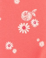 Baby Floral Bike Shorts - Orange