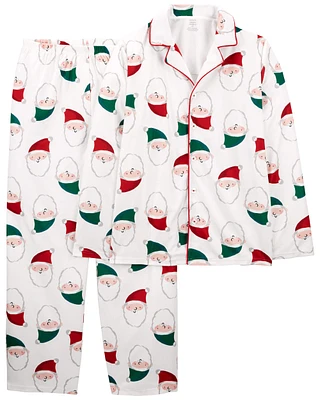 Adult 2-Piece Santa Fleece Coat Style Pyjamas