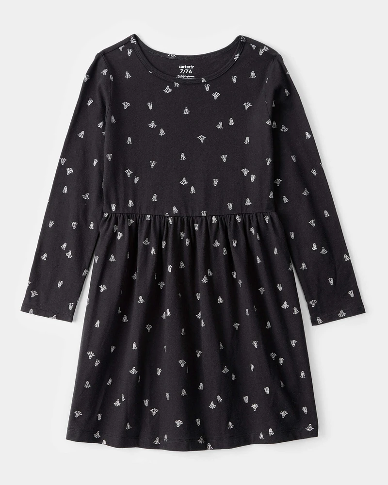 Kid Halloween Ghost Long-Sleeve Dress