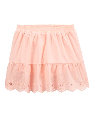 Kid Eyelet Skort - Pink