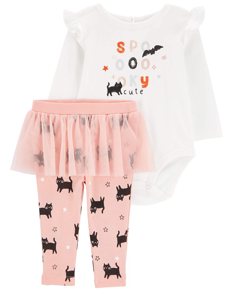 Baby 2-Piece Halloween Bodysuit & Tutu Pant Set