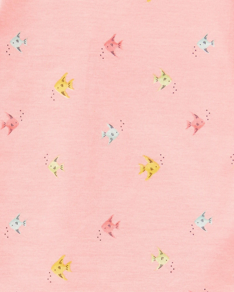 Toddler 4-Piece Pineapple & Fish Print 100% Snug Fit Cotton Pyjamas