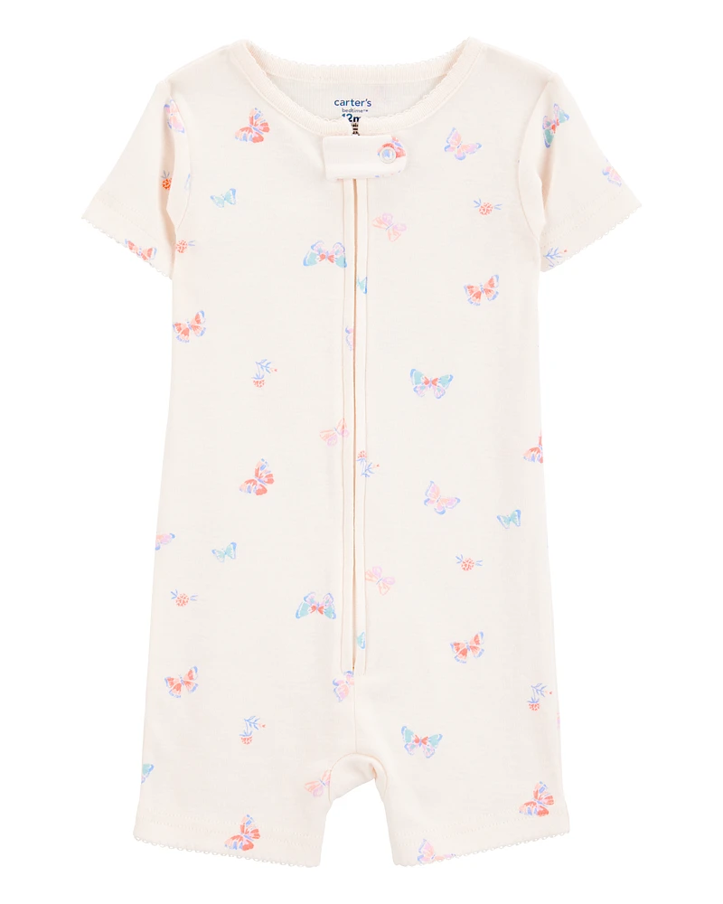 Baby 1-Piece Butterfly 100% Snug Fit Cotton Romper PJs