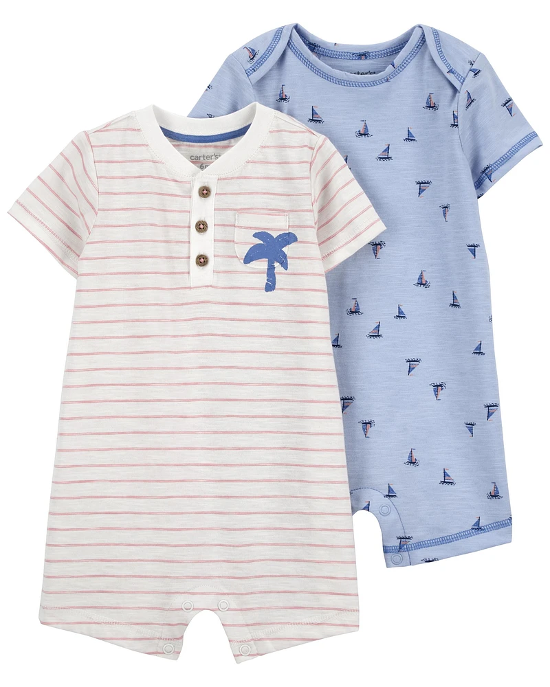 2-Pack Cotton Rompers