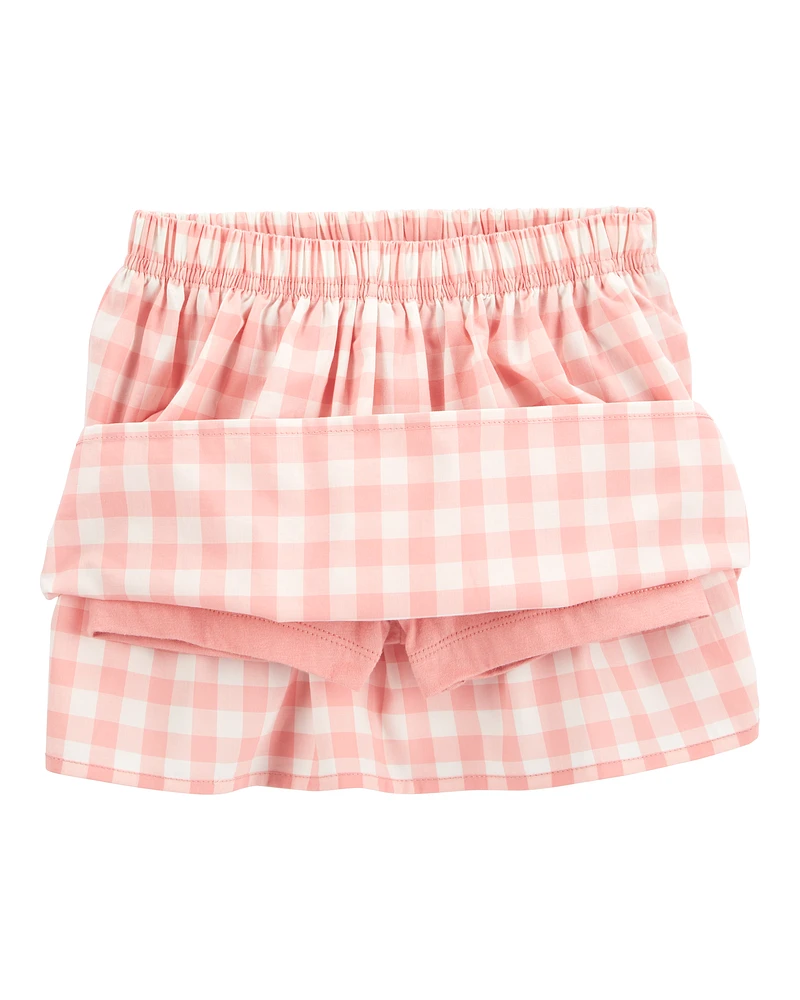 Toddler 2-Piece Gingham Skort Outfit Set