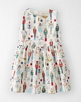 Toddler Organic Cotton Dress Holiday Nutcracker