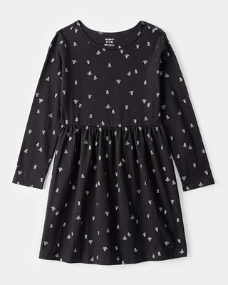 Girls Halloween Ghost Long-Sleeve Dress