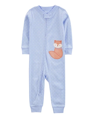 Toddler 1-Piece Fox 100% Snug Fit Cotton Footless Pyjamas