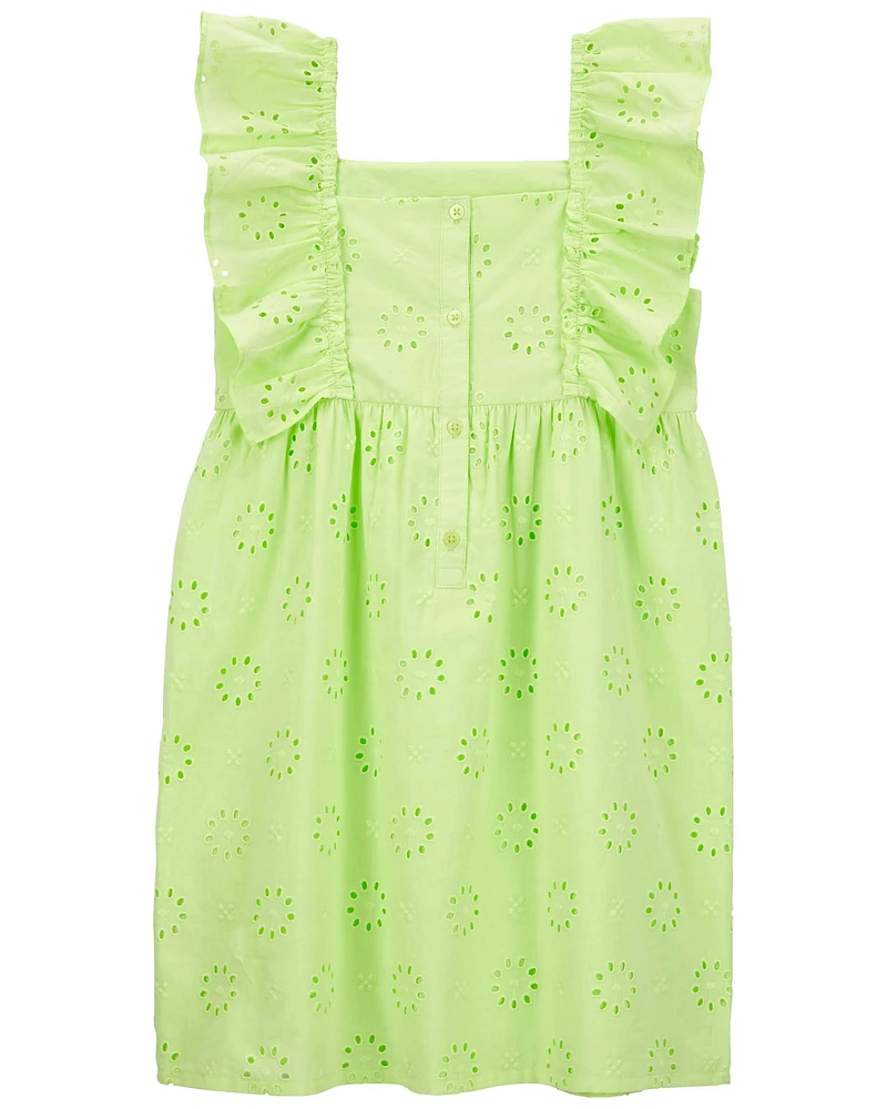 Kid Eyelet Flutter Dress