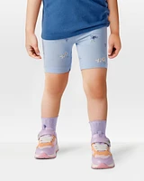 Toddler Floral Bike Short - Blue