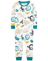 1-Piece Space 100% Snug Fit Cotton Footless Pyjamass