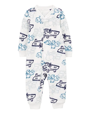 Toddler 1-Piece Construction Fleece Footless Pyjamas