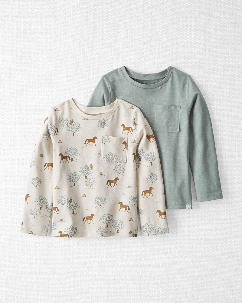 Toddler 2-Pack Organic Cotton T-Shirts Wild Horses & Sage Pond