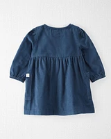 Baby Organic Cotton Corduroy Pocket Dress Dark Sea Blue