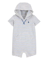 Baby Striped Hooded Romper