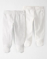 Baby 2-Pack Organic Cotton Rib Footed Pants