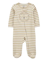 Lion Striped 2-Way Zipper Cotton Sleeper pyjamas