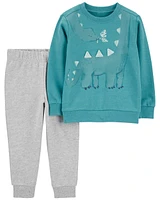 Toddler 2-Piece Dinosaur Pullover & Jogger Pant Set