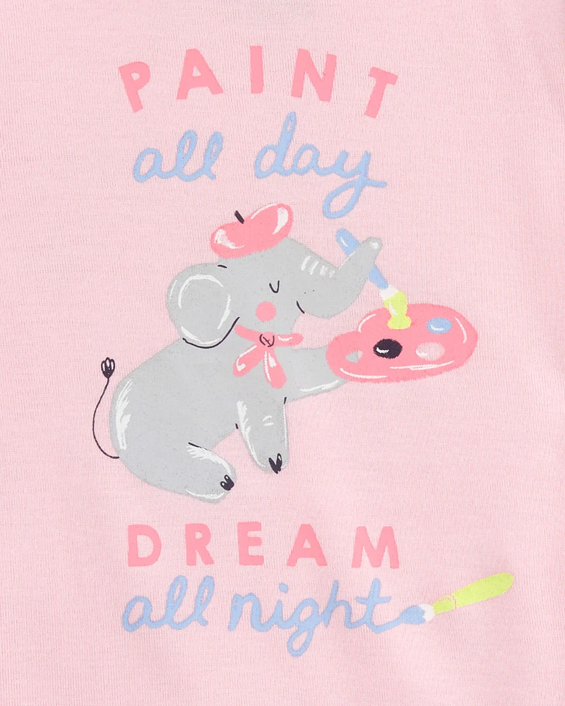 Baby 4-Piece Painter Elephant 100% Snug Fit Cotton Pyjamas