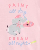 Baby 4-Piece Painter Elephant 100% Snug Fit Cotton Pyjamas