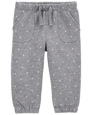 Baby Polka Dot Pull-On Fleece Joggers