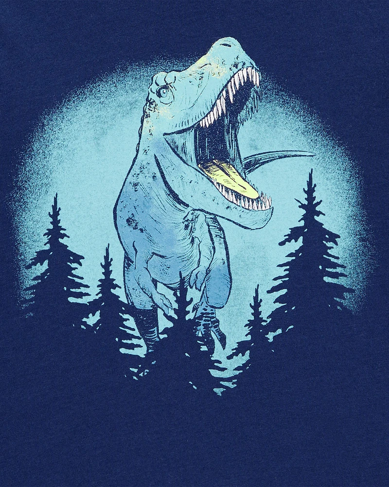 Dinosaur Cotton Blend Long-Sleeve Tee - Blue