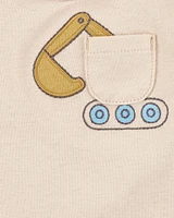 5-Pack Construction Short-Sleeve Cotton Bodysuits
