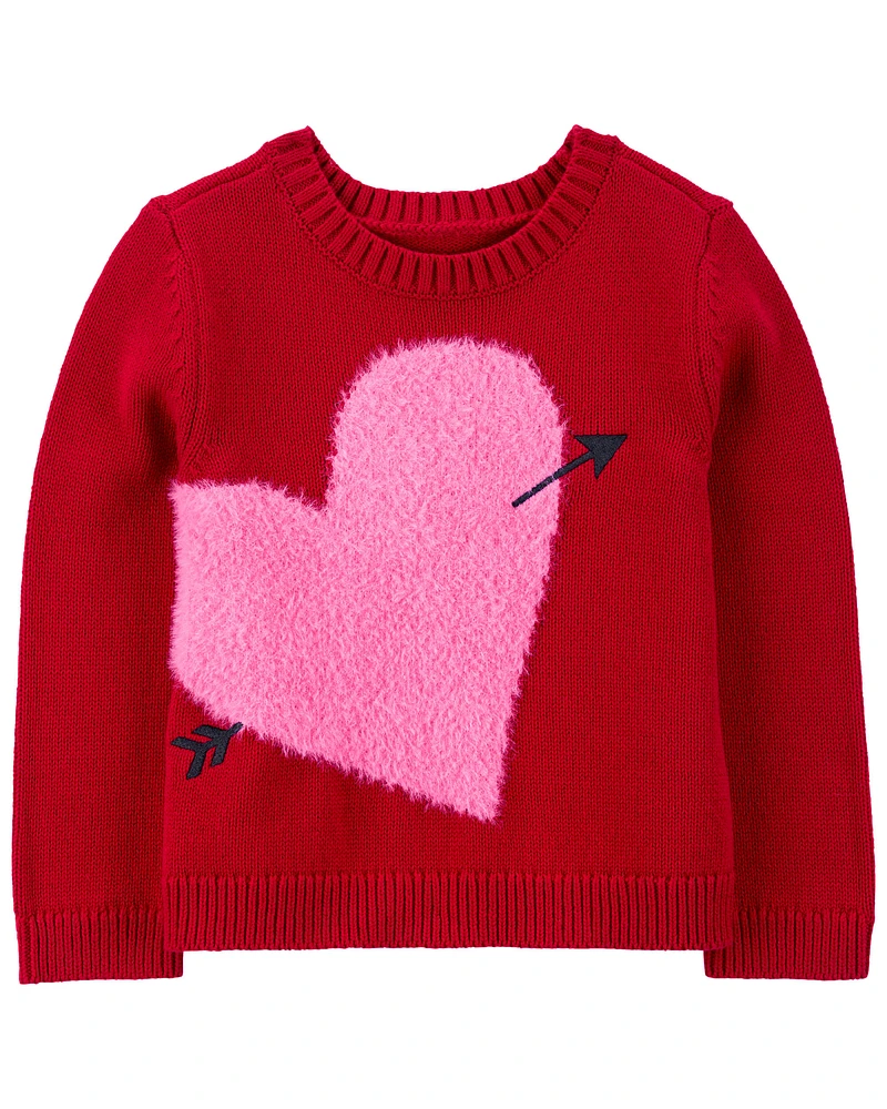 Toddler Heart Sweater - Red