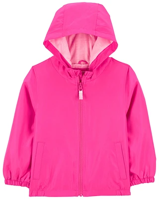 Kid Fuchsia Fleece-Lined Lightweight Jacket