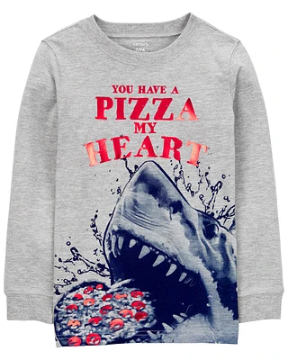 Shark Cotton Blend Long-Sleeve Tee - Grey