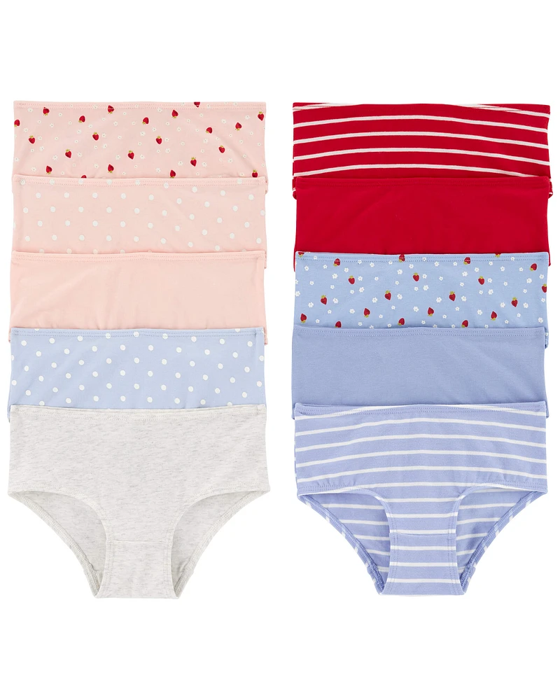 Kid 10-Pack Strawberry Brief Stretch Cotton Undies