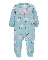 Baby Little Sister Zip-Up Fleece Footie Sleeper Pyjamas