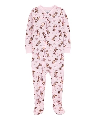 Baby Disney© Minnie Mouse Snug Fit Cotton Footie 1-Piece Pyjamas - Pink