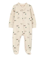 Baby Truck Print 2-Way Zip Cotton Sleeper Pyjamas