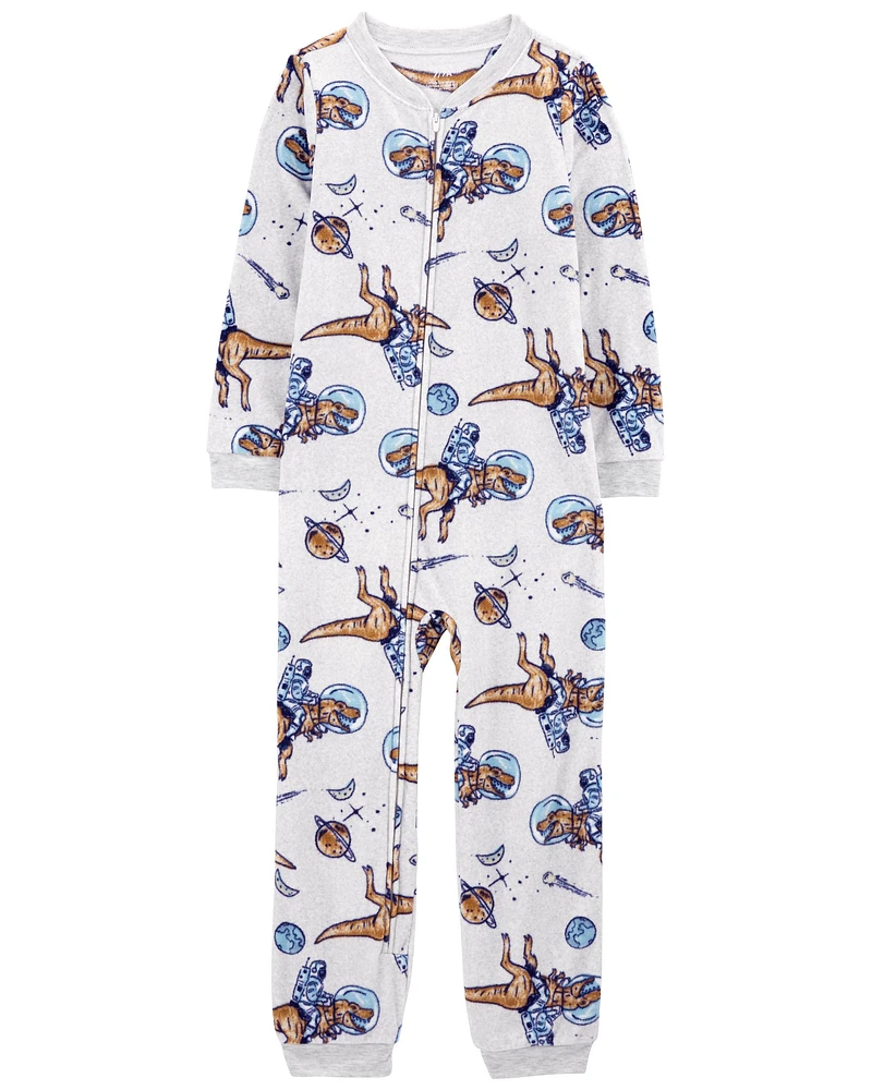 1-Piece Space Dinosaur Fleece Footless Pyjamas