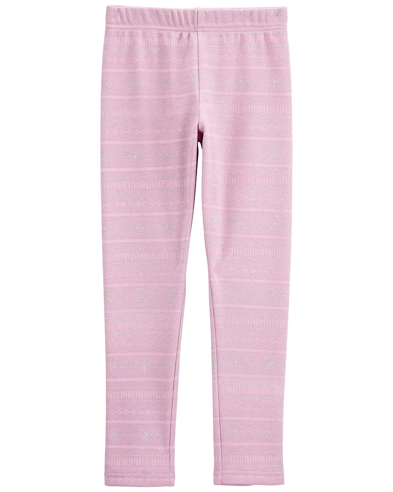 Kid Striped Cozy Fleece Leggings