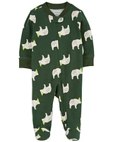 Baby Polar Bear 2-Way Zip Cotton Sleeper Pyjamas