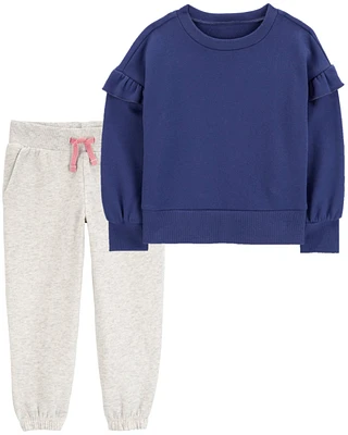 Toddler 2-Piece Fleece Crew Neck Sweatshirt & Joggers Set