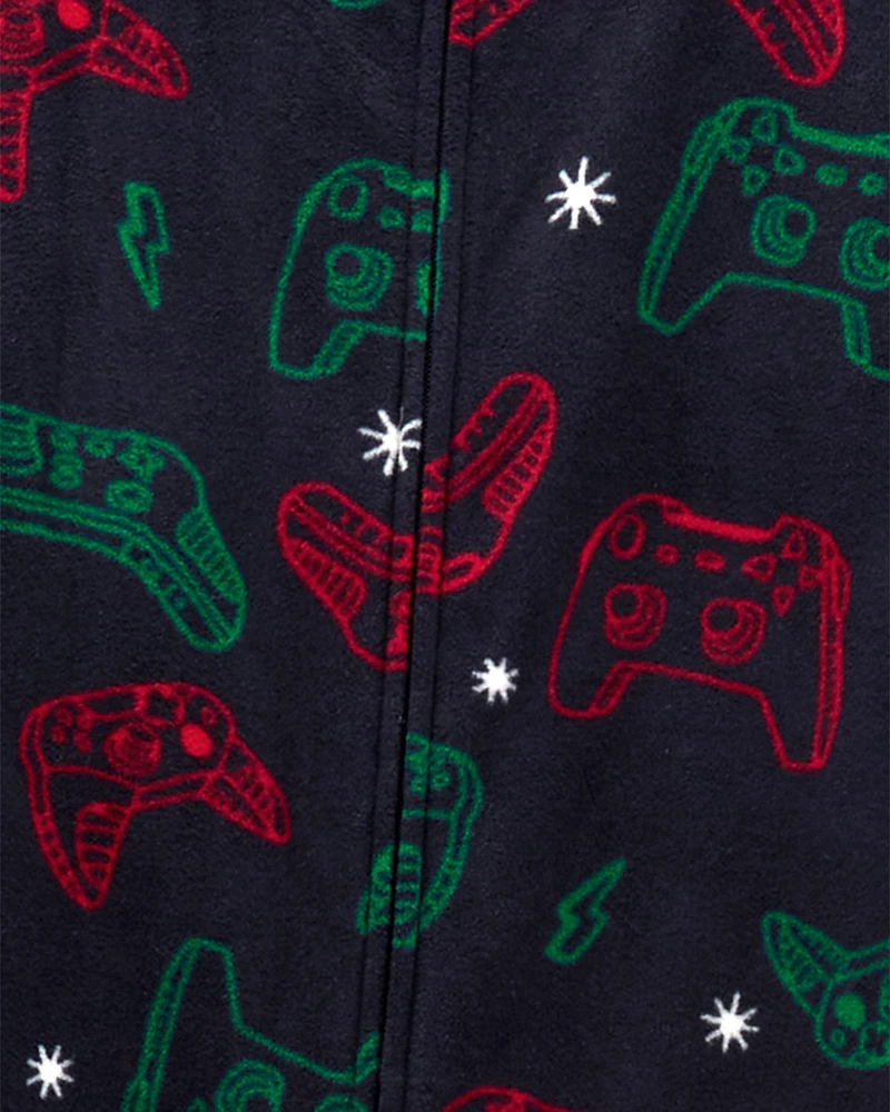 Kid 1-Piece Gamer Fleece Footie Pyjamas